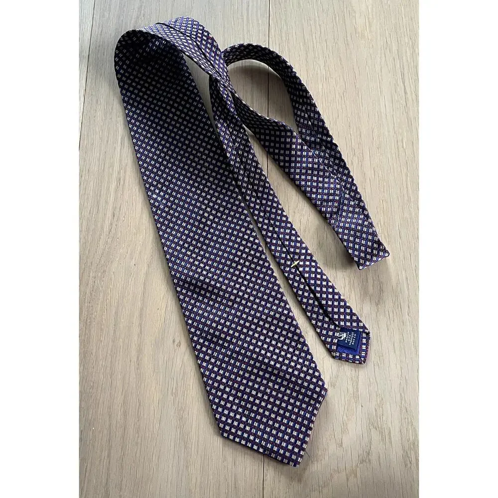 Vintage Nautica 100% Silk Tie - Geometric Pattern, Vibrant Colors